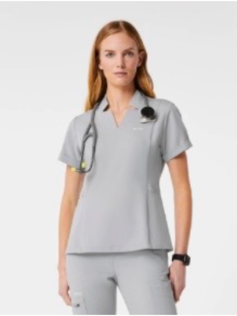 FIGS Silver Arrows Inala Slim Extremes Scrub Top~Size M